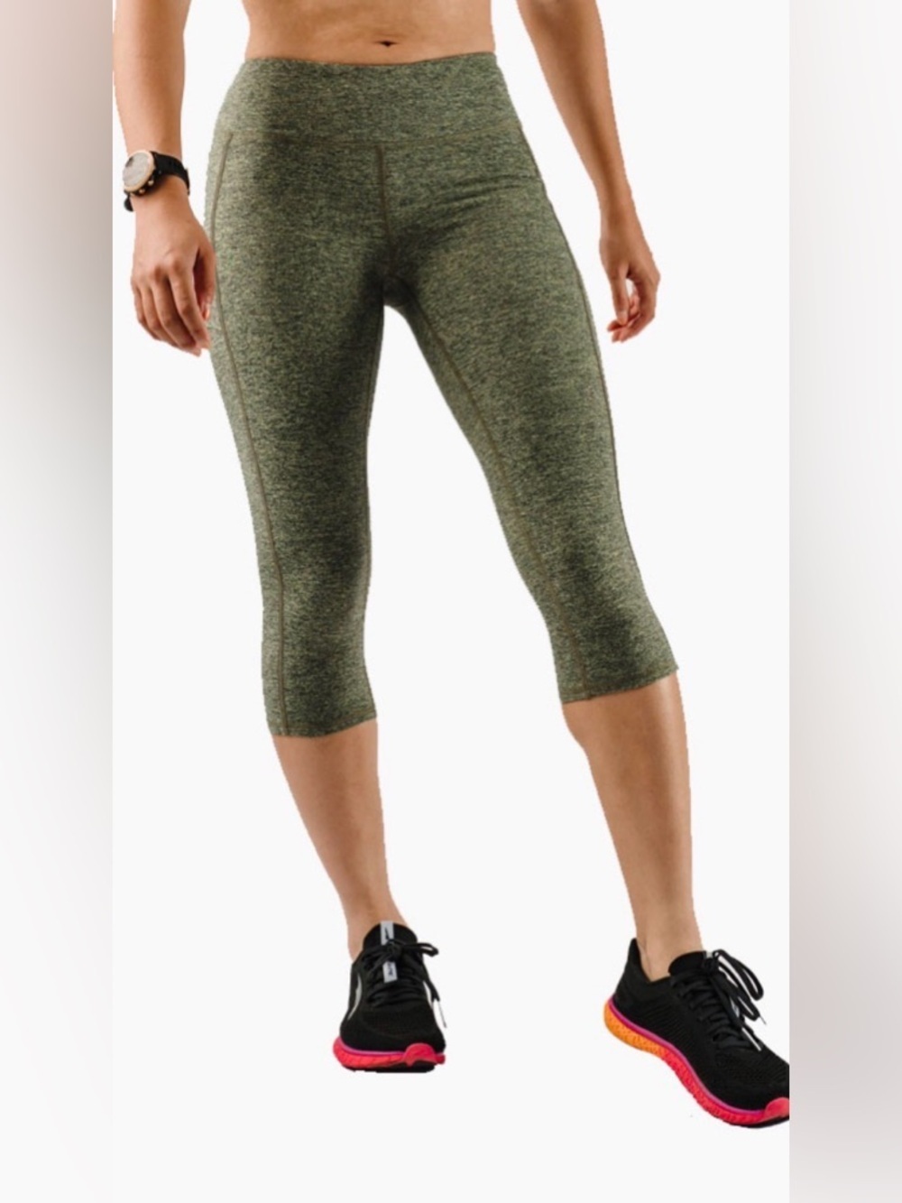 Rabbit Versa Capri Leggings Sage Green Heather Women’s Size L